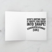 CARTE DE FÉLICITATION MARIAGE AMUSANTE, BOOTCAMP (Intérieur)