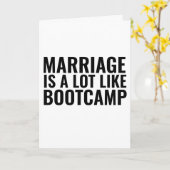 CARTE DE FÉLICITATION MARIAGE AMUSANTE, BOOTCAMP (Fleur jaune)