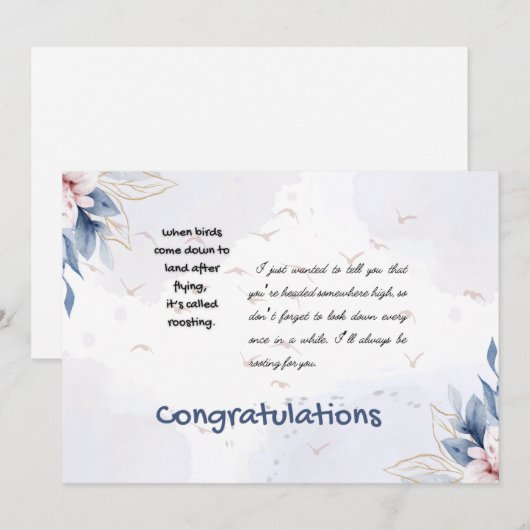 Carte de félicitations (Devant / Derrière)