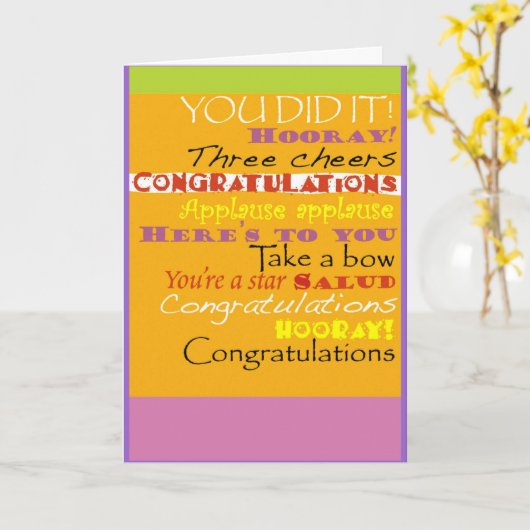 carte de félicitations (Fleur jaune)