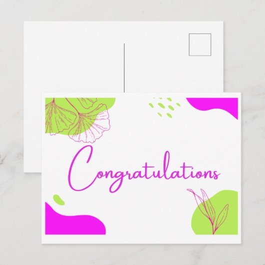 Carte de félicitations (Devant / Derrière)