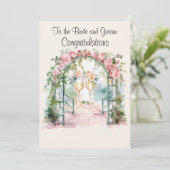 Carte de félicitations à la mariée et à la mariée (Debout devant)