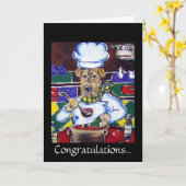 Carte de félicitations Airedale Terrier (Fleur jaune)