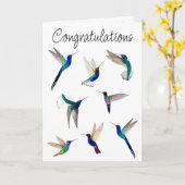 Carte de félicitations aux colibris tropicaux (Fleur jaune)