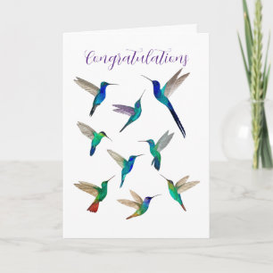 Carte de félicitations aux colibris tropicaux