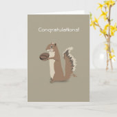 Carte de félicitations aux écureuils (Fleur jaune)