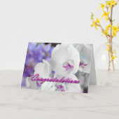 Carte de félicitations aux orchidées blanches (Fleur jaune)