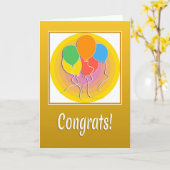 Carte de félicitations avec ballons (Fleur jaune)