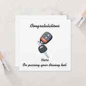 Carte de félicitations avec clés de voiture (Devant/Arrière en situation)