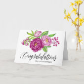 Carte de félicitations avec des pivoines aquarelle (Fleur jaune)