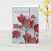 Carte De Félicitations Avec Feuilles D'Érable Auto (Fleur jaune)