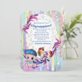 Carte de félicitations Baby Boy Bubbles & Unicorns (Debout devant)