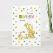 Carte de félicitations baby shower Giraffe (Devant)
