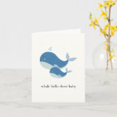 Carte de Félicitations Baleine pour Bébé (Fleur jaune)