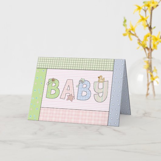 Carte de félicitations : Bébé (Fleur jaune)