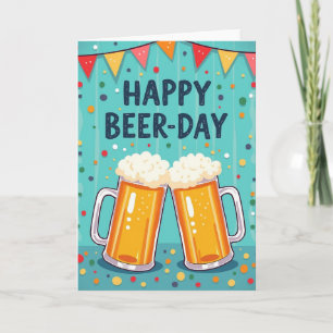 Carte de félicitations bière mousseuse
