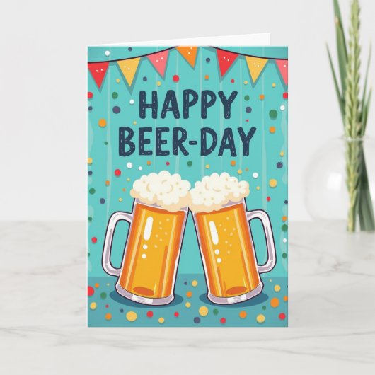 Carte de félicitations bière mousseuse (Devant)