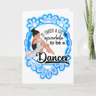 Carte de félicitations bleue florale Dancers Spark