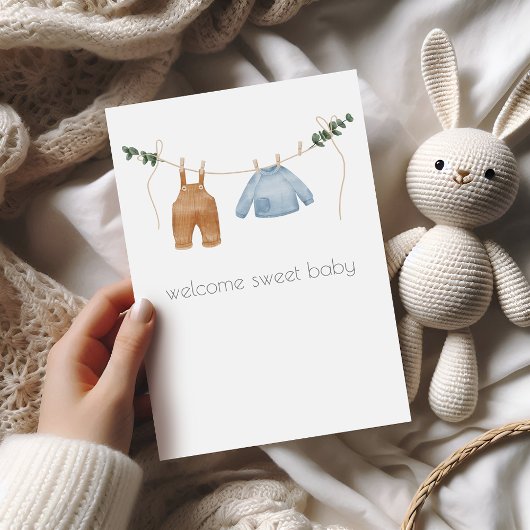 Carte de félicitations Boho Baby Boy Boy