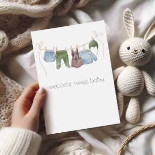 Carte de félicitations Boho Baby Boy Boy