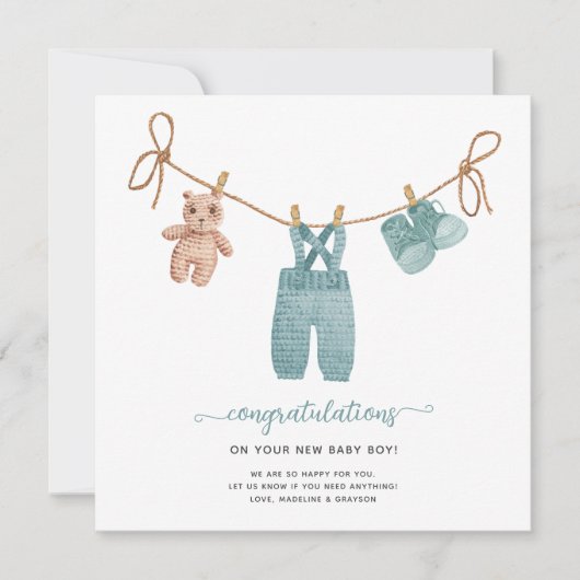 Carte de félicitations BOHO Baby Clothes (Devant)