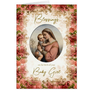 Carte de félicitations catholique Vierge Marie pou