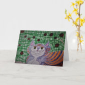 Carte de félicitations "Cheshire Cat" (Fleur jaune)