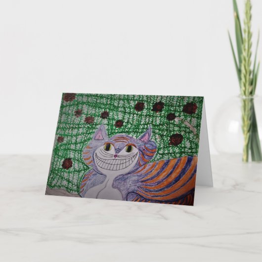 Carte de félicitations "Cheshire Cat" (Devant)