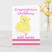 Carte de félicitations Christening Girl name front (Fleur jaune)