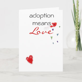 carte de félicitations d'adoption