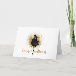 Carte de félicitations Danseuse à chapeau haut de
