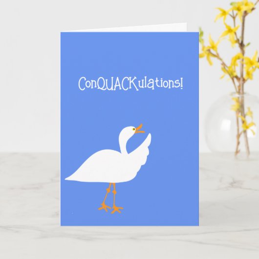 Carte de félicitations de canard (Fleur jaune)