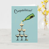 Carte de félicitations de Champagne (Fleur jaune)