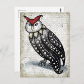 Carte de Félicitations de Diplômé avec Hibou (Devant / Derrière)