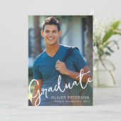 Carte de Félicitations de Diplôme avec Photo en Su (Debout devant)