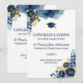 Carte de Félicitations de Diplôme Florale (Devant / Derrière)