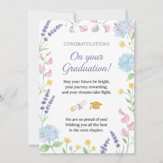Carte de Félicitations de Diplôme Florale : Élégan