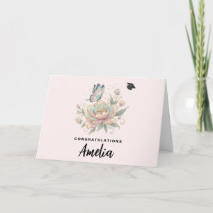 Carte de Félicitations de Diplôme Rose Magique et