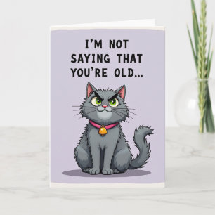 Carte de félicitations de feline grumpy d'annivers