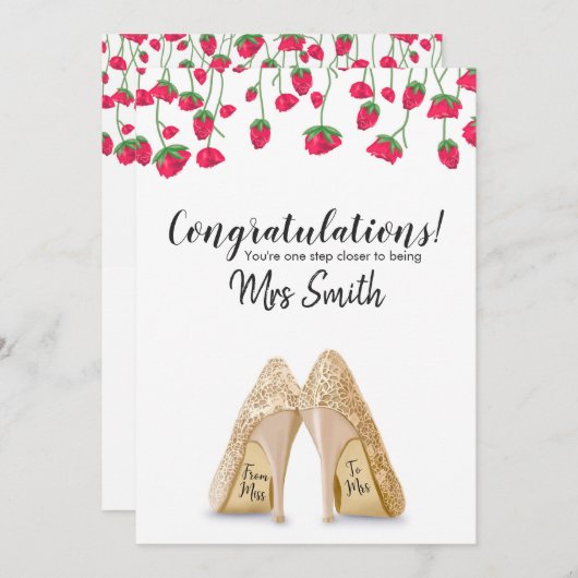 Carte de félicitations de fiançailles (Devant / Derrière)