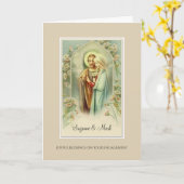 Carte de félicitations de fiançailles catholique a (Fleur jaune)