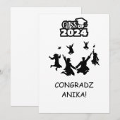 CARTE DE FELICITATIONS DE FIN D'ÉTUDES (Devant / Derrière)