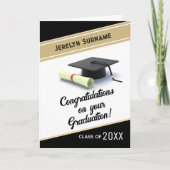 Carte de félicitations de fin d'études personnalis (Devant)