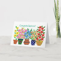 Carte de félicitations de "flower power" d'Italien