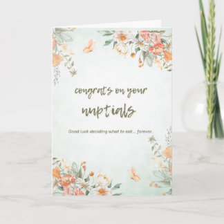 Carte de félicitations de mariage à motifs floraux