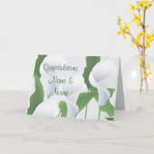 Carte de félicitations de mariage aux lys calla (Fleur jaune)