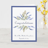 Carte de félicitations de mariage avec nom floral  (Fleur jaune)