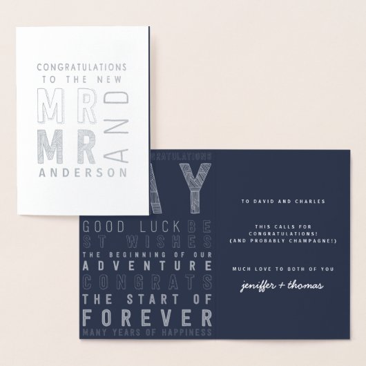 Carte de félicitations de mariage avec typographie (Affichage)