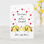 Carte de félicitations de mariage Cute Taco (Fleur jaune)