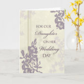 Carte de félicitations de mariage de fille violett (Fleur jaune)